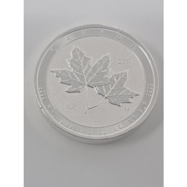 2 Oz .9999 Silver 2017 Maple Leaves Coin 