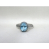 Image 2 : Blue Topaz & Diamond Solitaire Ring