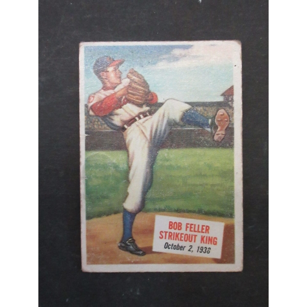 Rare 1954 Topps Scoop #27 Bob Feller Card 