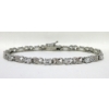 Image 1 : 6.84 CTW White Topaz & Diamond Tennis Bracelet 