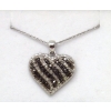 Image 1 : Half Carat Black & White Diamond Heart Pendant 