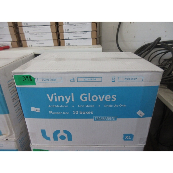 Case of Powder-Free Vinyl Gloves - XL