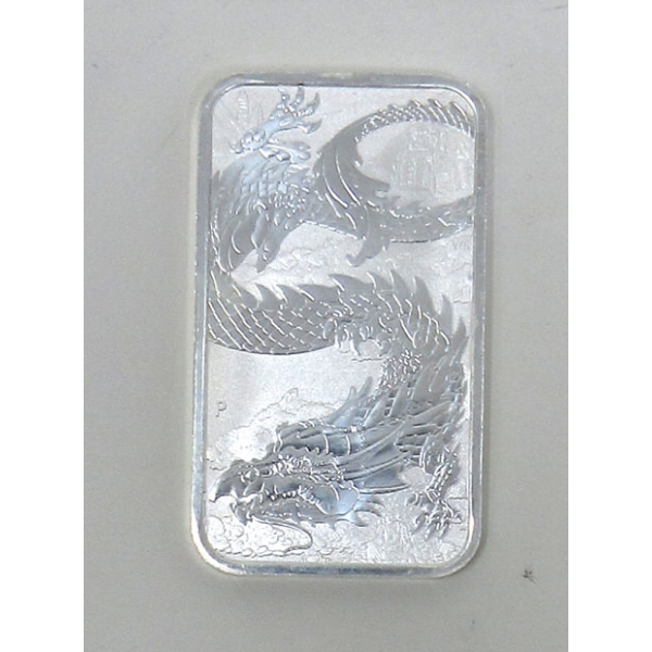 1 Oz .9999 Silver 2023 Year of the Dragon Legal Tender Bar