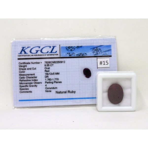 9.55 CT Oval Ruby Gemstone 