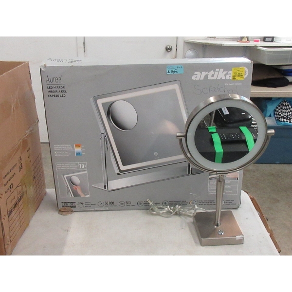 2 LED Illuminated Make-Up Mirrors - 1 in Box