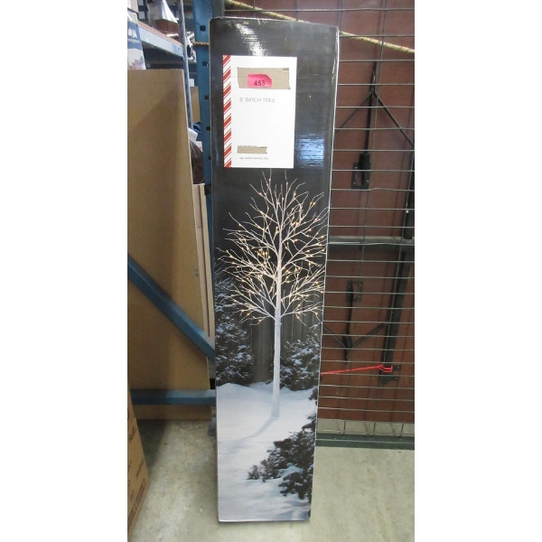 8' Illuminated Birch Tree - 160 Warm White LEDs