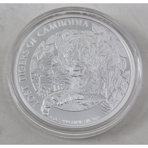 1 Oz .999 Silver 2023 Tigers of Cambodia Coin 