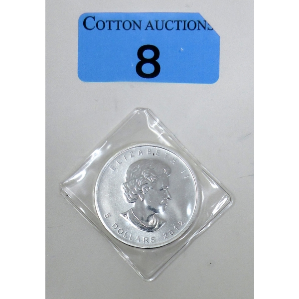1 Oz .9999 Silver 2012 Maple Leaf Coin   
