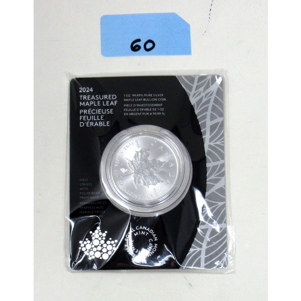 1 Oz .9999 Silver Treasured Maple Leaf Coin 