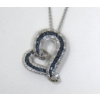 Image 1 : New Blue and White Diamond Heart Necklace
