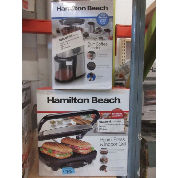 Hamilton Beach Panini Press & Burr Coffee Grinder