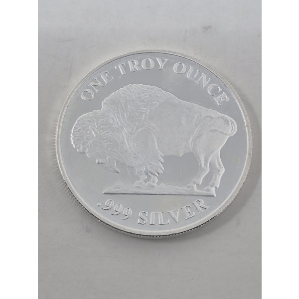 1 Oz .999 Silver Indigenous/Buffalo Round 