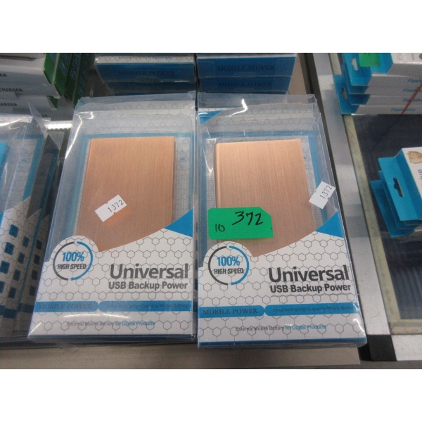 10 New Universal USB Backup Power Banks - Gold