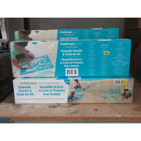 4 New Sidewalk Stencils & Chalk Art Kits