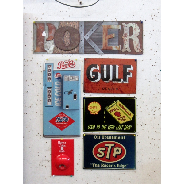 6 New Metal Wall Signs - Assorted