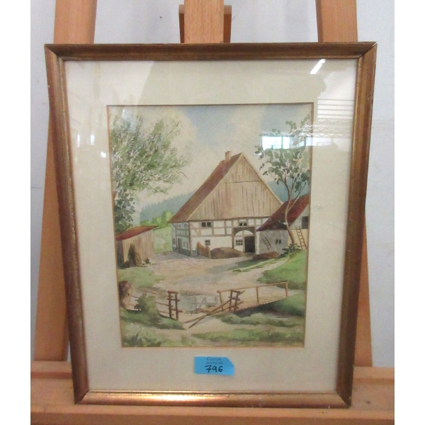 1954 Original Cottage Watercolour Painting