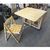 Image 1 : Pine Folding Table with 3 Folding Chairs