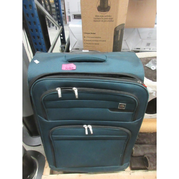 Large Green Delsey Spinner Luggage Bag