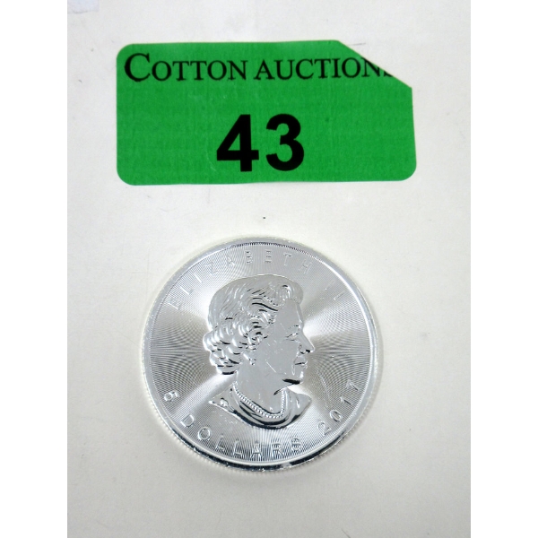 1 Oz .9999 Silver 2017 Maple Leaf Coin