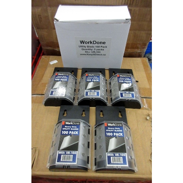 Box of 5 New Packs of 100 Utility Blades
