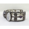 Image 2 : Sterling Silver Polished Gemstone Cuff Bracelet