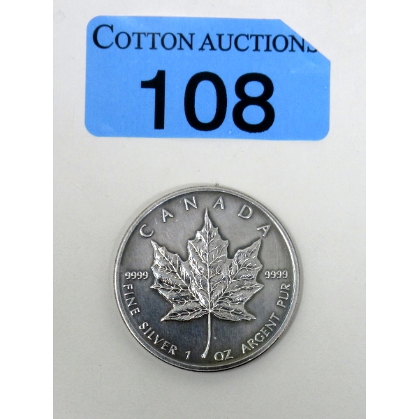 1 Oz .9999 Silver 2009 Maple Leaf Coin 