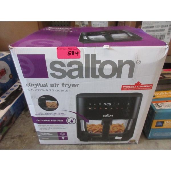 Salton Digital Air Fryer with Borosilicate Glass Basket