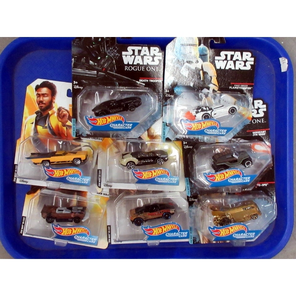 8 Piece Lot of Hot Wheels Star Character Cars