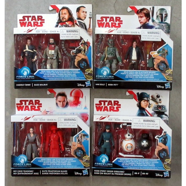 4 Disney Hasbro 2016 Star Wars Force Link Figurines Sets