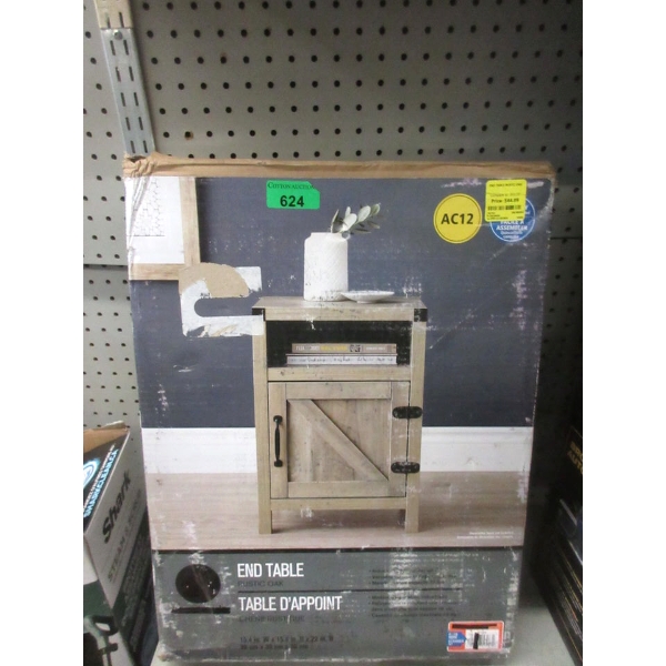 Rustic Oak End Table - 15" x 15" x 22" Tall