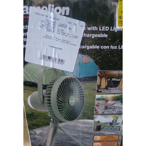 Customer Return Camping Fan with Light 