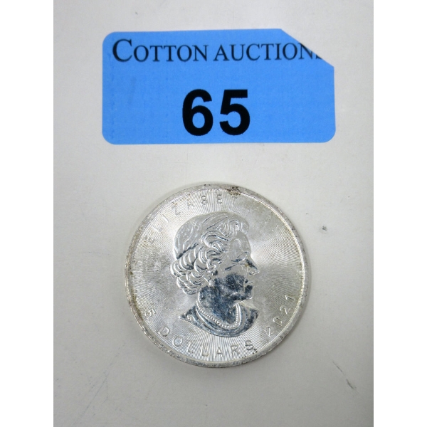 1 Oz .9999 Silver 2021 Canada Maple Leaf Coin