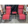 Image 1 : Set of 2 New Red  Patio Lounge Chairs w/ Side Table