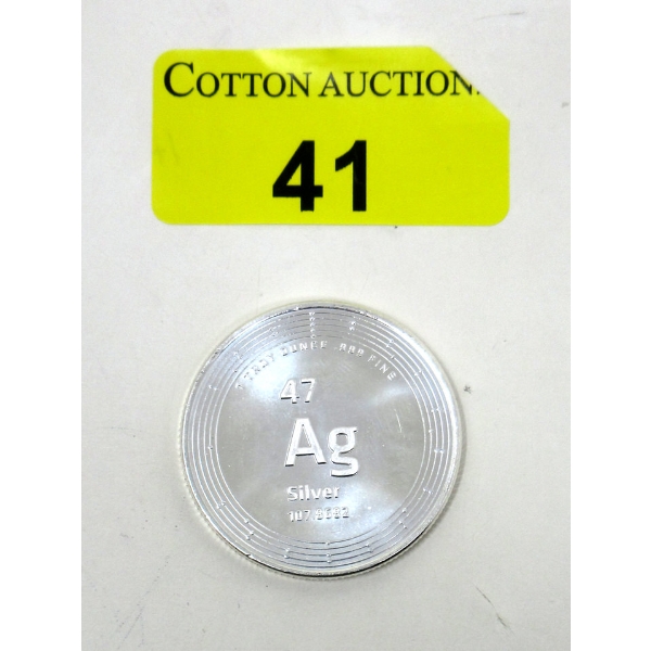 1 Oz .999 Silver Elemetal Round 