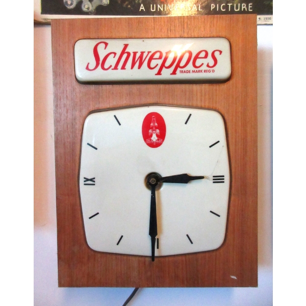 Vintage Illuminated Schweppes Wall Clock