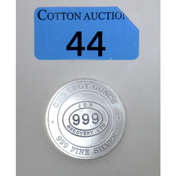 1 Oz .999 Silver JBR Ethically Sourced Round 