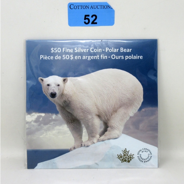 15.87 Gram .9999 Silver 2014 Polar Bear $50 Coin 