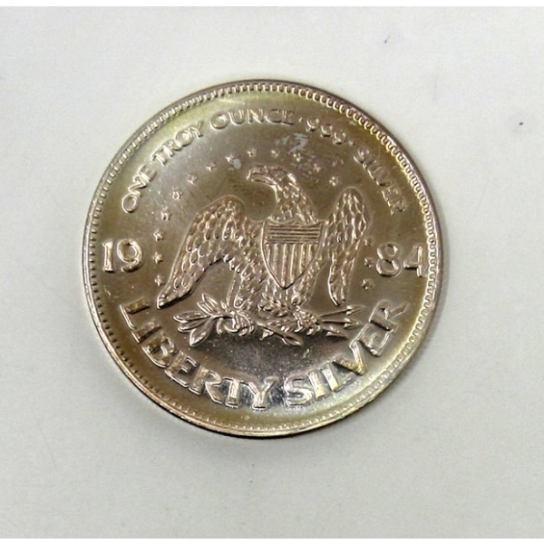 Vintage 1 Oz .999 Silver 1984 Liberty Bell Round 