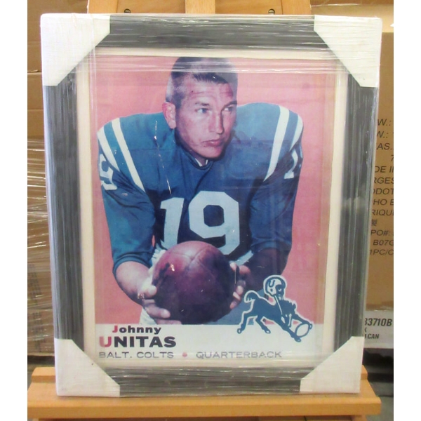 Framed Johnny Unitas Baltimore Colts Poster