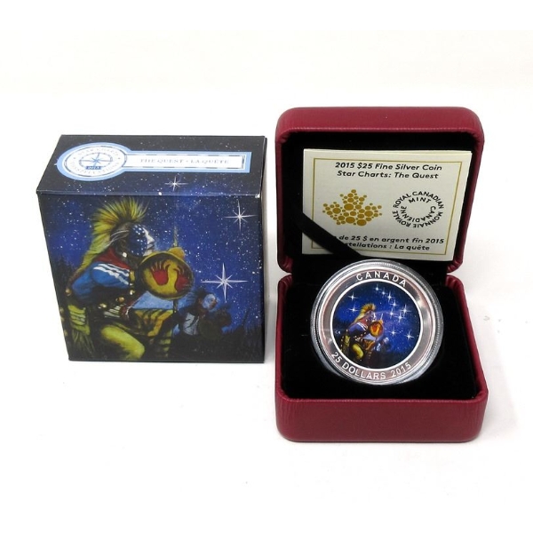 2015 .9999 Silver 1 Oz Star Charts The Quest Coin 