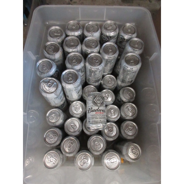 50+ Dented 355 ml Cans of Budweiser Zero Beer