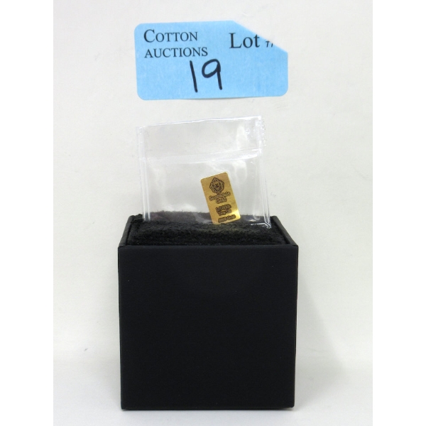 1/100 Oz .9999 Fine Gold Scottsdale Bar 