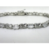 Image 2 : 6.84 CTW White Topaz & Diamond Tennis Bracelet 