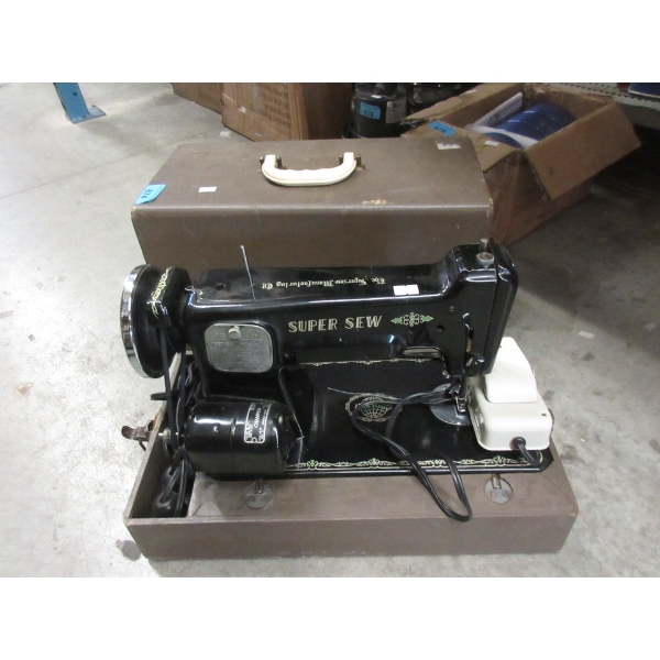 Vintage Portable Super Sew Sewing Machine 
