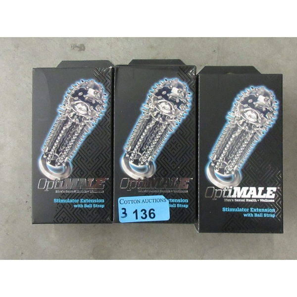 3 New Penis Extender/Stimulators with Ball Straps