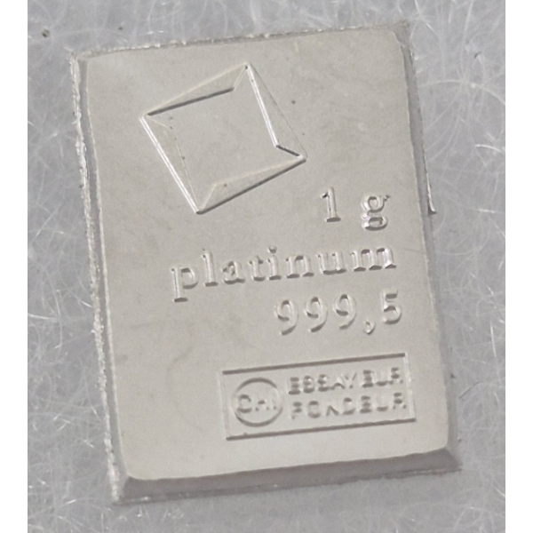 1 Gram .9995 Fine Platinum Valcambi Suisse Bar 
