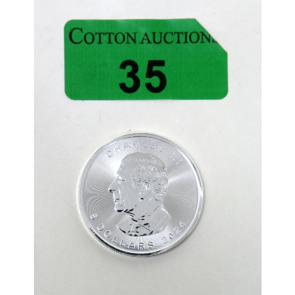 1 Oz .9999 Silver 2024 Canada Maple Leaf Coin 