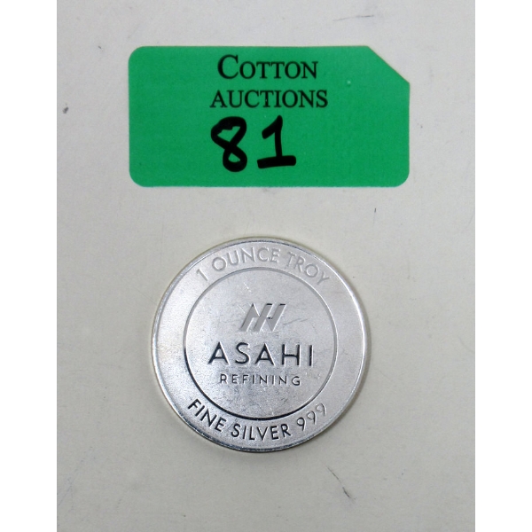 1 Oz .999 Silver Asahi Refining Round 