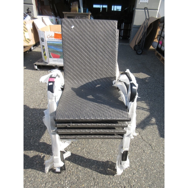 4 Stacking Patio Chairs with Metal Frames