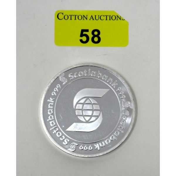 5 Oz .999 Silver Scotiabank Round 